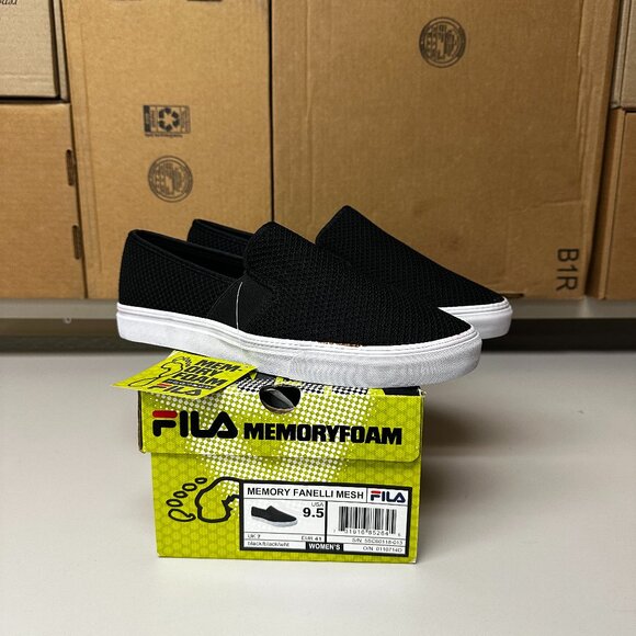 FIla Memory Foam slip on shoes - black - size 9.5 - Picture 1 of 8